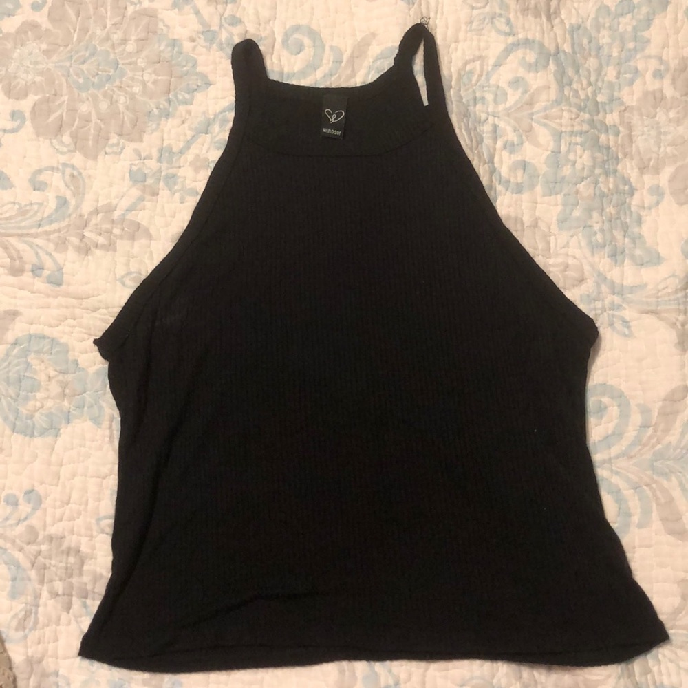 black ribbed tank top